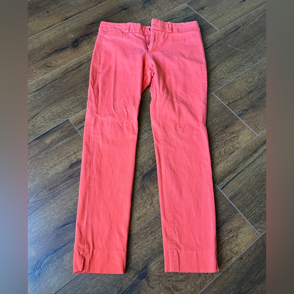 Banana Republic Sloan Slim Ankle Pants Womens 2P Petite Orange Mid-rise Casual